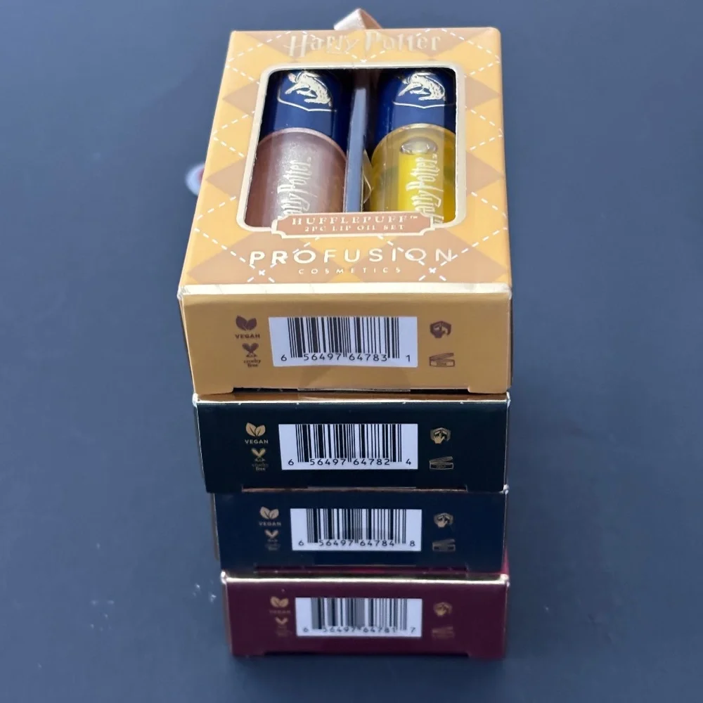 (4 LOT) Harry Potter Profusion Cosmetics Lip Oil 2-Piece Set Holiday Christmas